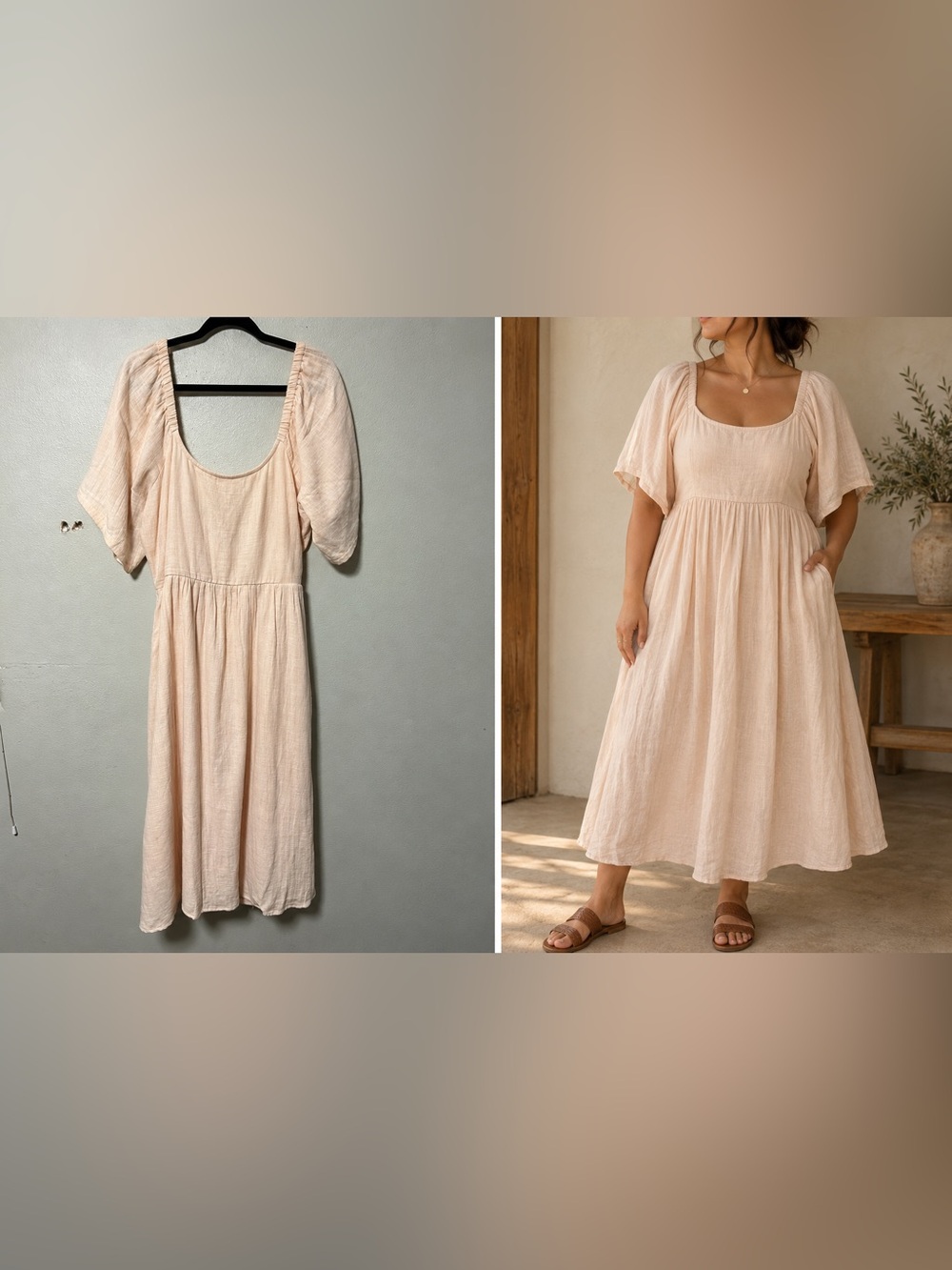 Little Cottonwood Cotton Rose Midi Dress Prairie Cottagecore XXL